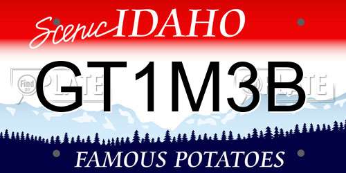 GT1M3B Idaho License Plate