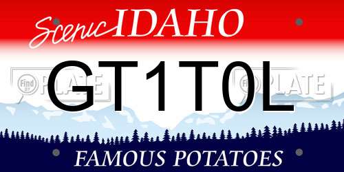 GT1T0L Idaho License Plate
