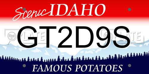 GT2D9S Idaho License Plate