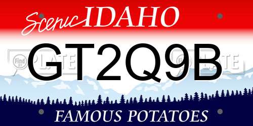 GT2Q9B Idaho License Plate