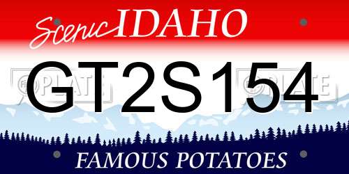 GT2S154 Idaho License Plate