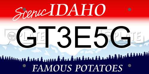 GT3E5G Idaho License Plate