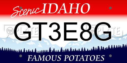 GT3E8G Idaho License Plate