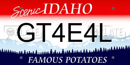 GT4E4L Idaho License Plate