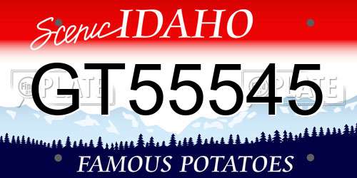 GT55545 Idaho License Plate