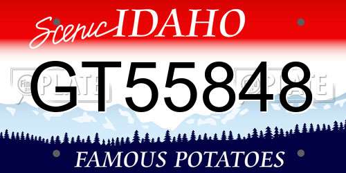 GT55848 Idaho License Plate