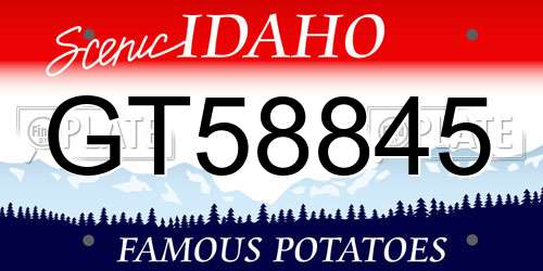 GT58845 Idaho License Plate