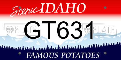 GT631 Idaho License Plate