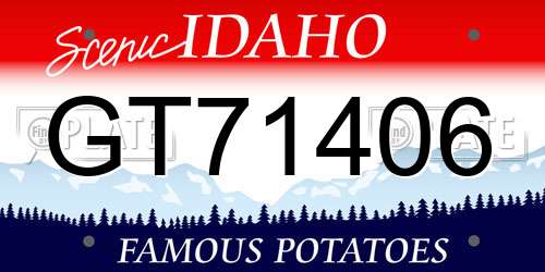 GT71406 Idaho License Plate