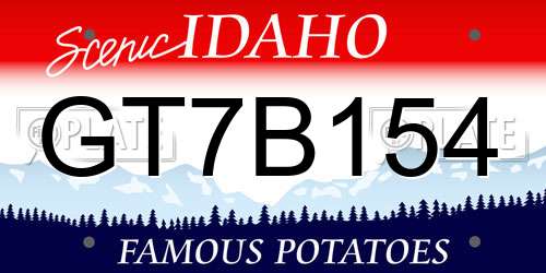 GT7B154 Idaho License Plate