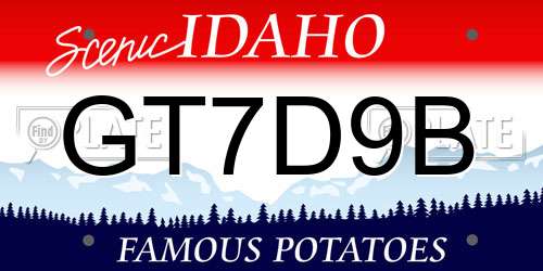 GT7D9B Idaho License Plate
