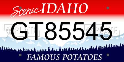 GT85545 Idaho License Plate