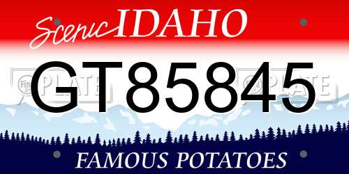 GT85845 Idaho License Plate