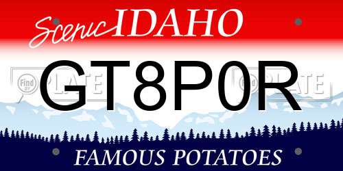 GT8P0R Idaho License Plate