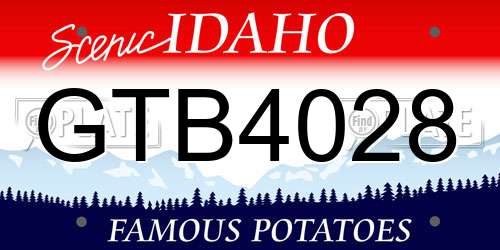 GTB4028 Idaho License Plate