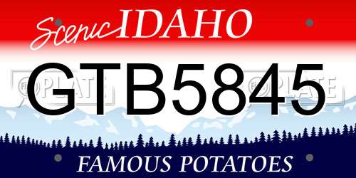 GTB5845 Idaho License Plate