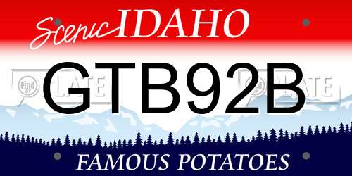 GTB92B Idaho License Plate
