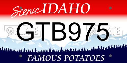 GTB975 Idaho License Plate