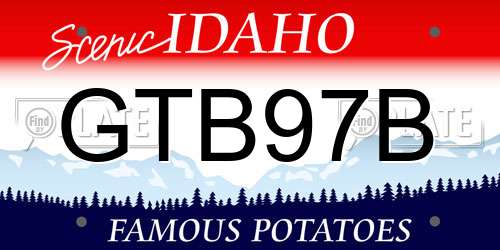 GTB97B Idaho License Plate