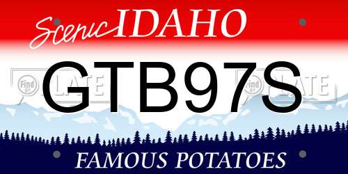 GTB97S Idaho License Plate