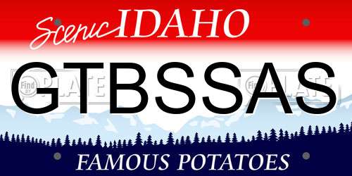 GTBSSAS Idaho License Plate