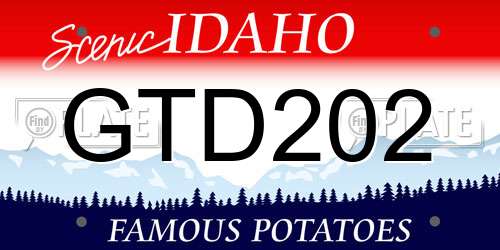 GTD202 Idaho License Plate