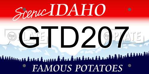 GTD207 Idaho License Plate