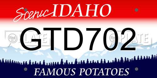 GTD702 Idaho License Plate
