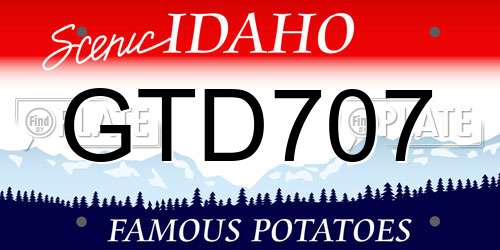 GTD707 Idaho License Plate