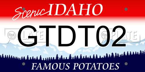 GTDT02 Idaho License Plate
