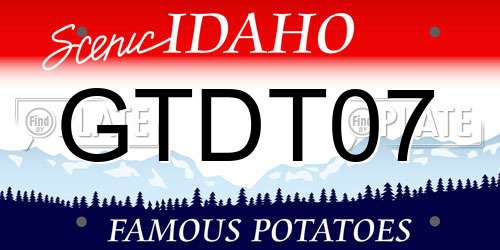 GTDT07 Idaho License Plate