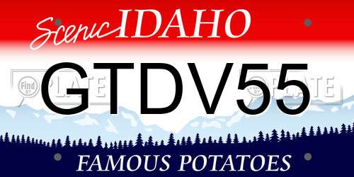 GTDV55 Idaho License Plate