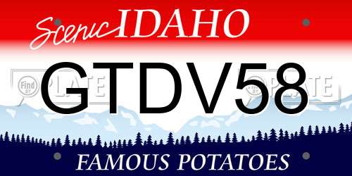 GTDV58 Idaho License Plate