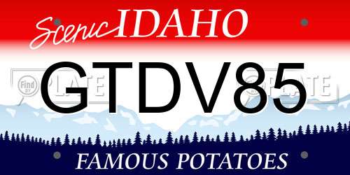 GTDV85 Idaho License Plate