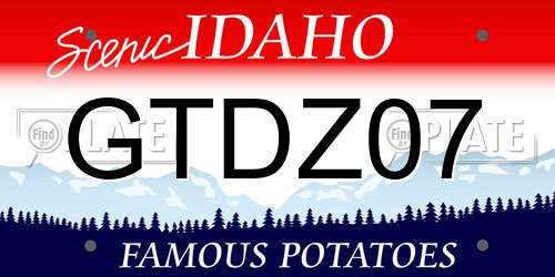 GTDZ07 Idaho License Plate