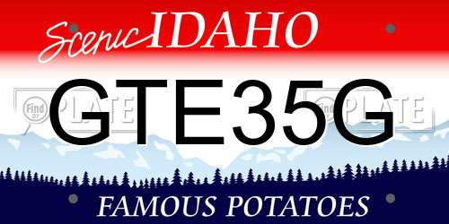 GTE35G Idaho License Plate