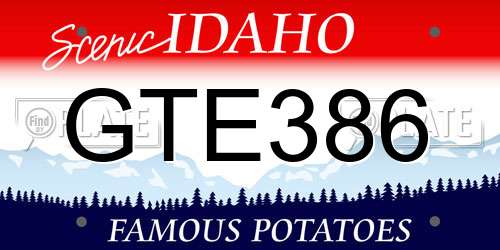 GTE386 Idaho License Plate
