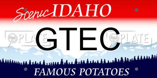 GTEC Idaho License Plate