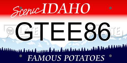 GTEE86 Idaho License Plate