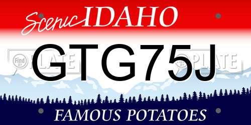 GTG75J Idaho License Plate