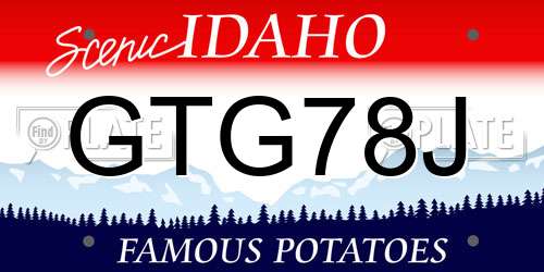 GTG78J Idaho License Plate