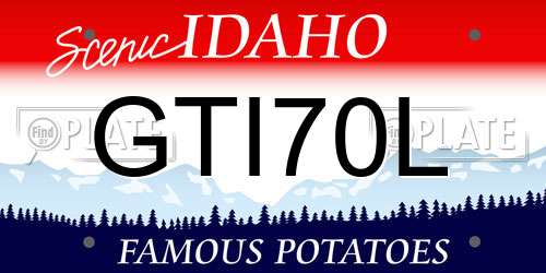 GTI70L Idaho License Plate