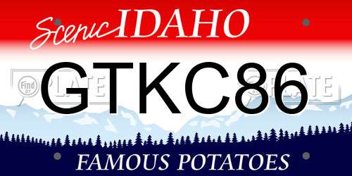 GTKC86 Idaho License Plate