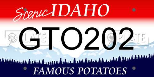GTO202 Idaho License Plate