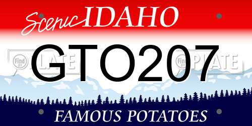 GTO207 Idaho License Plate