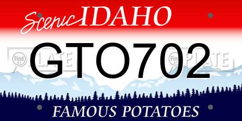 GTO702 Idaho License Plate