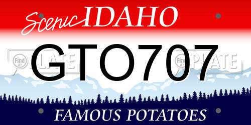 GTO707 Idaho License Plate