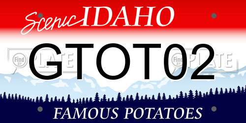 GTOT02 Idaho License Plate