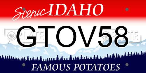 GTOV58 Idaho License Plate