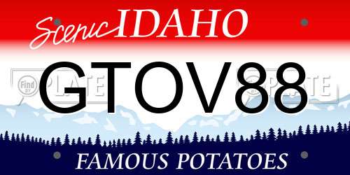 GTOV88 Idaho License Plate